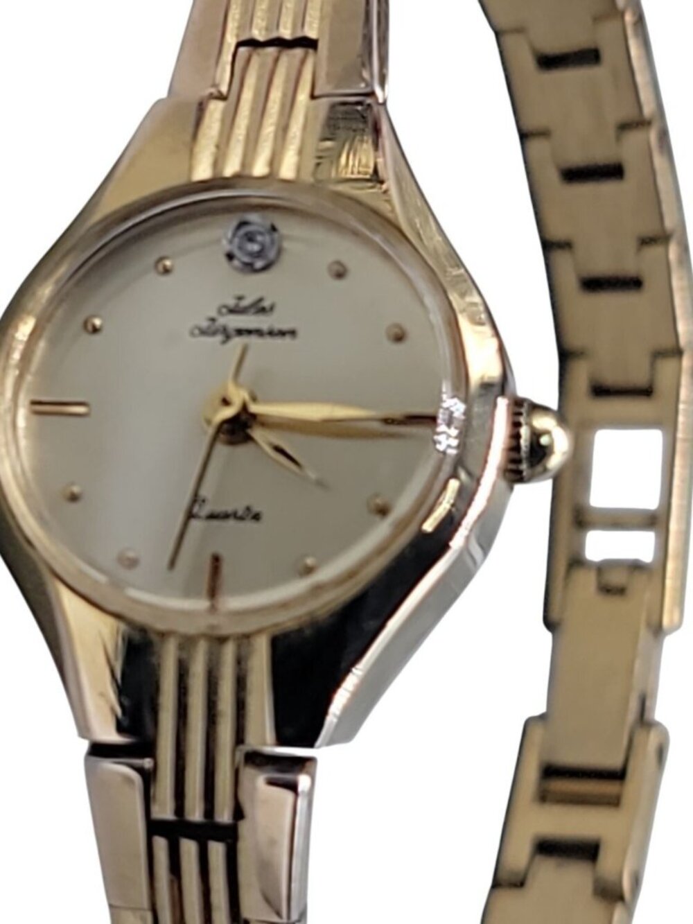 Jules Jurgensen Ladies Watch VTG 3208CH Diamond Accent 30mm Gold Plated 7" - Picture 8 of 16